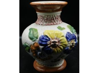 Round Ceramic Floral Vase With Narrow Top