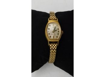Vintage Gold Rolled Timex Women's Watch With Elastic Band