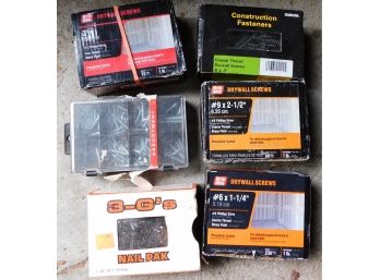 Lot Of Assorted Nails And Drywall Screws