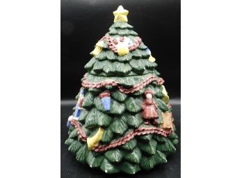 RH Macy & Co - Hand-painted Porcelain Christmas Tree Cookie Jar
