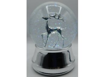 Festive Glass Snow Globe With Reindeer - Plays Music!