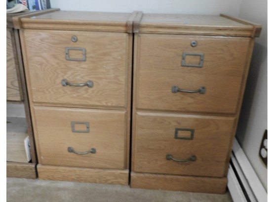 Pair Of Wooden File Cabinets