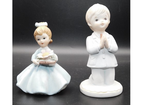 Pair Of Vintage 'Praying Boy & Girl' Figurines