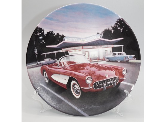 '1957 Red Corvetter' Plate By George Angelini Brades Plates #9232 B