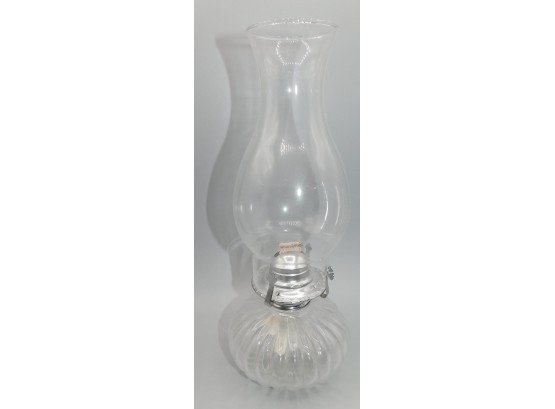Glass Hurricane Oil Lamp 12'H
