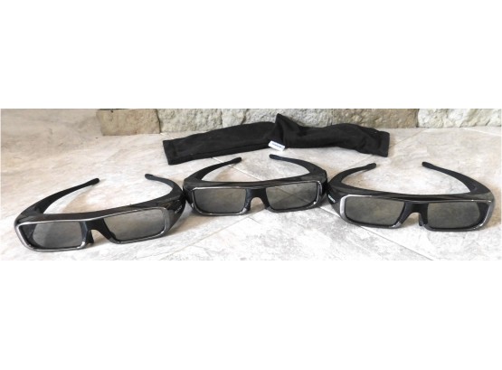 Sony TDG-BR100 Adult Size 3D Active Glasses, Black, Three Pair