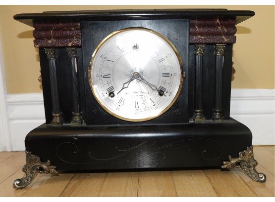 Wm C Gilbert Clock CO Winsted Conn Mantal Clock With Lions Head