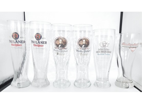 Assorted Beer Pint Glasses, 6 Pint Glasses