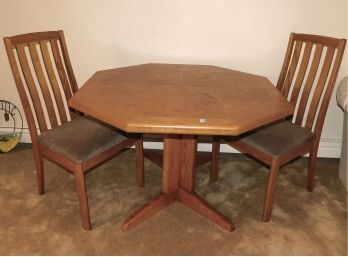 Solid Wood Vintage Table & 2 Chairs