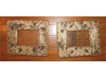 Vintage Pair Of Birch Wood Picture Frames