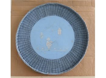Decorative Wicker Oriental Hand Painted Serving Platter