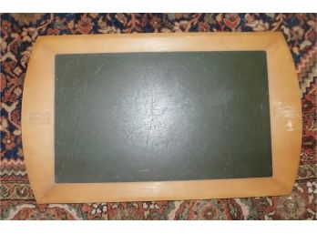 Camfield Wood/leather-top Serving Tray With Handles