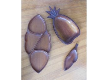 Assorted Lot Of Decorative Wood Trays