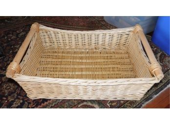 Rattan Basket With Wood Handles