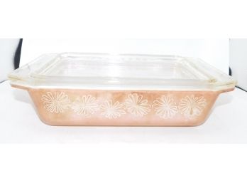 Vintage Floral Pyrex Refrigerator Dish With Glass Lid