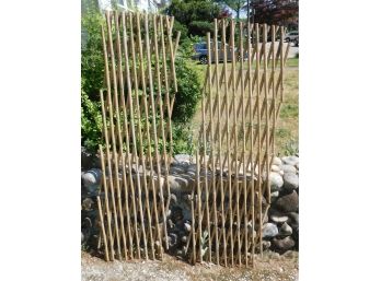 Pair Of Extendable Bamboo Style Screens