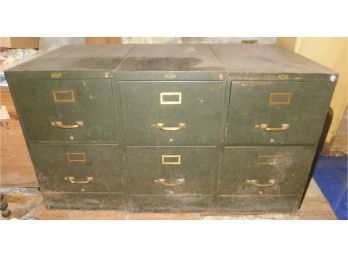Vintage Lot Of Bentson Line Metal Industrial Filing Cabinets