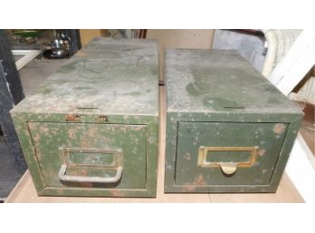 Vintage Industrial Metal Storage Drawers