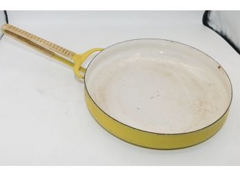 Vintage Dansk Kobenstyle Enamel Frying Pan With Wrapped Handle