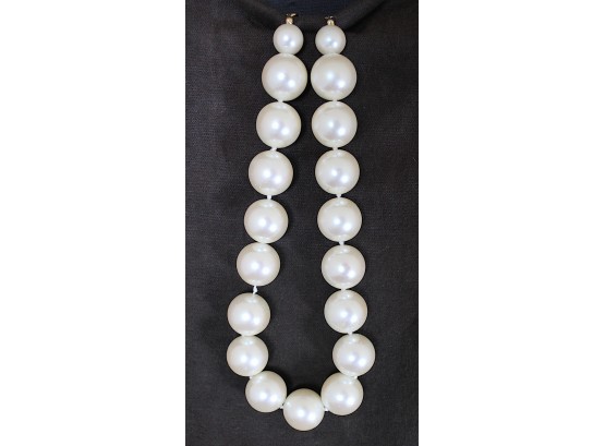 Carol Lee Large Pearl Faux Necklace 6'