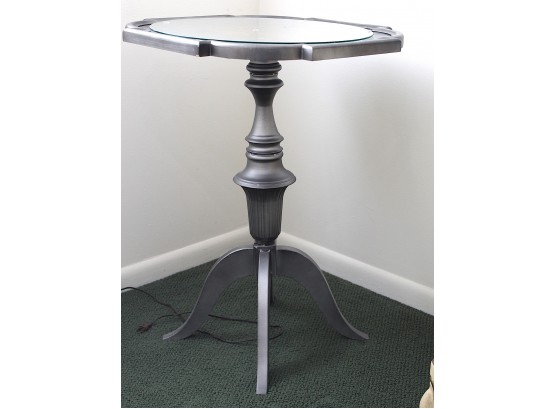 Adorable Silver Tone  Accent Table