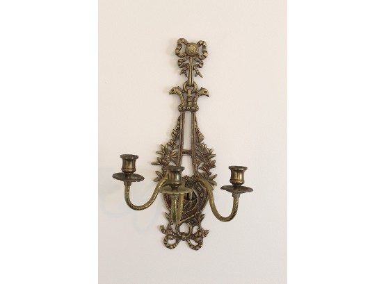 Vintage Brass Wall Sconce CANDLE HOLDER