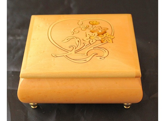 Wood Music Box From Italy 'A Time For Us' Theme From Romeo & Juliet