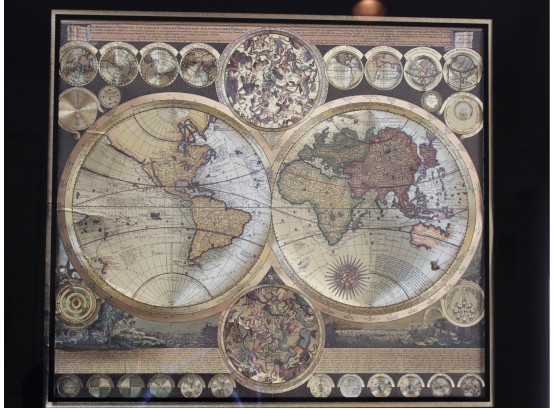 Old World Atlas Latin  Maps Flags SINGLE WALL ART