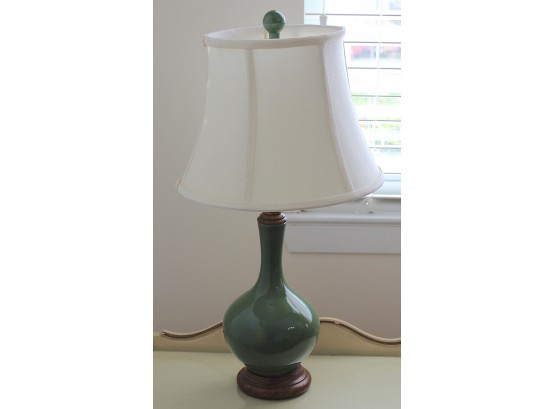 Green Ceramic Lamp With Shade