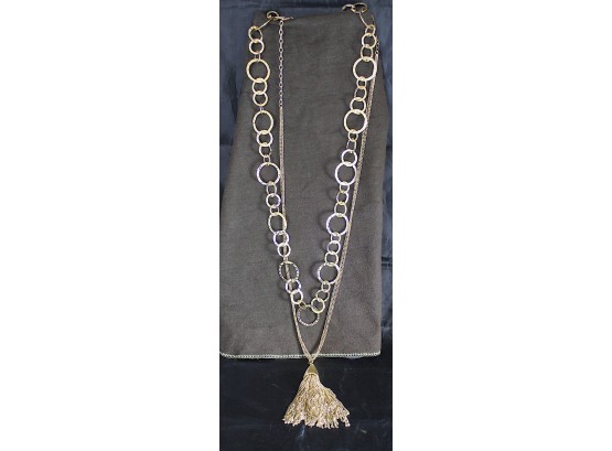 Double Layered Tassel Necklace