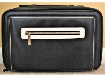 Estee Lauder Black Cosmetic Makeup Travel Bag With Handle And Zipper