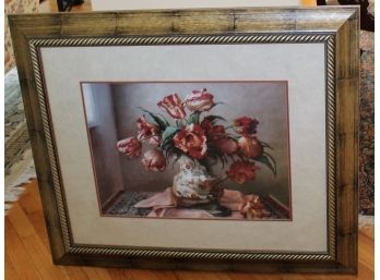 'Tulips In Oriental Vase' Framed Print By Jennie Tomao