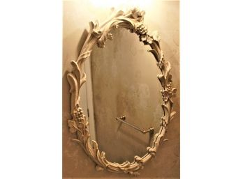 Oval Wall Mirror With Ornate Frame