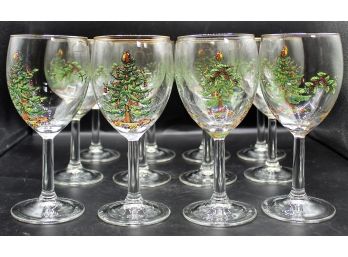 Spode Christmas Tree Wine Glasses - Set Of 12 W/