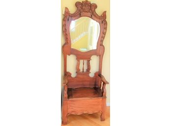 Antique Hallstand Bench With Mirror Christopher Drew Interiors