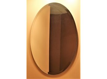 Frameless Oval Beveled Glass Vanity Wall Mirror