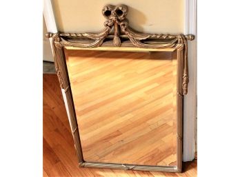 Stunning Gold Gilt Wood French Louis XV Style Gold Gilt Wall Mirror Draped