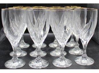 Lenox Debut Gold Trimmed Iced Beverage Stem Crystal Glasses - Set Of 12
