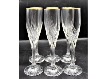 Lenox Debut Gold Crystal Fluted Champagne Glasses - Set Of 6