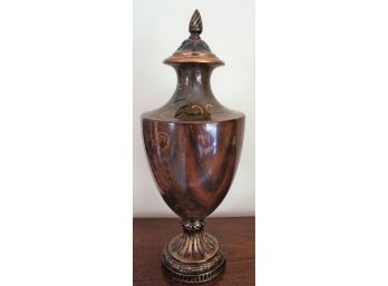 Vintage Ethan Allen Oriental Urn With Carved Accents