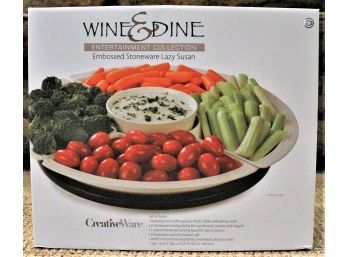 Generic Creative Ware Wine & Dine Entertainment Collection Embossed Porcelain Lazy Susan - NIB