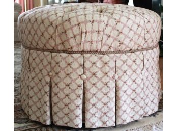 Ethan Allen Colette Ottoman W/ Casters & Braided On Skirt