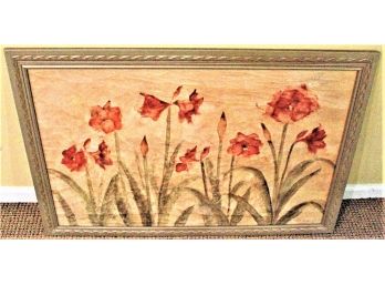 Framed Cheri Blum Offset Lithograph Of 'Row Of Red Amaryllis'