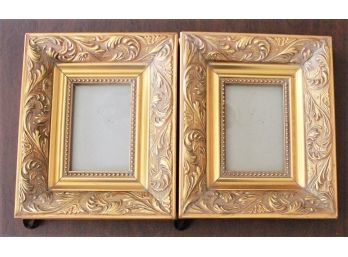 Ornate Gold & Baroque Wood Picture Frames - Set Of Two