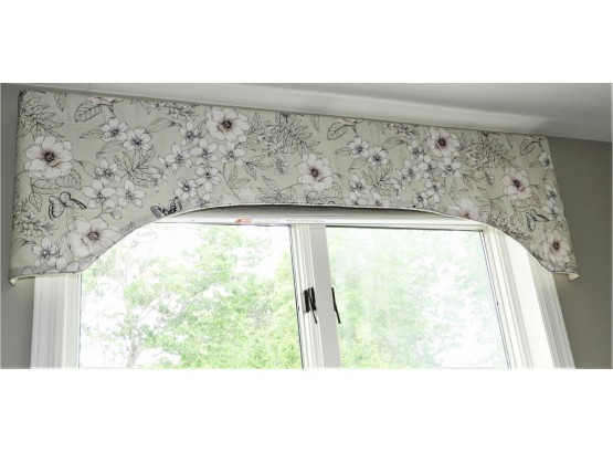Floral Set Of 2 Gray Floral Valance Curtains