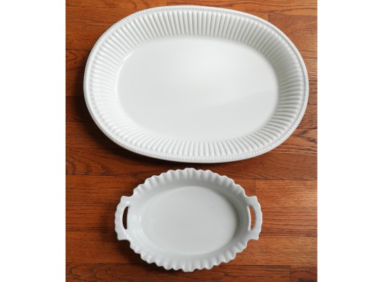 Assorted Set Of 2 - 'r. Home' Serving Platter & 'bia Blanc De Table' Dish