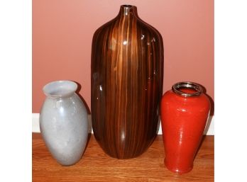 Unique Assorted Set Of 3 Decorative Vases