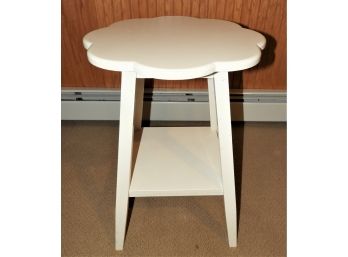 Outlook White Accent Table With Bottom Shelf