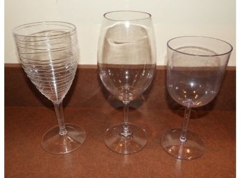 Large Assorted Lot: 3 Different Styles Of Plastic Wine Glasses