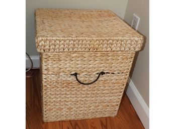 Wicker Storage Basket With Lid